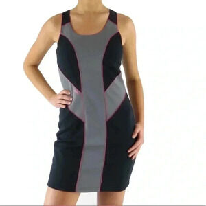 Ryka Color Block Dress Black Gray Pink Large NWT